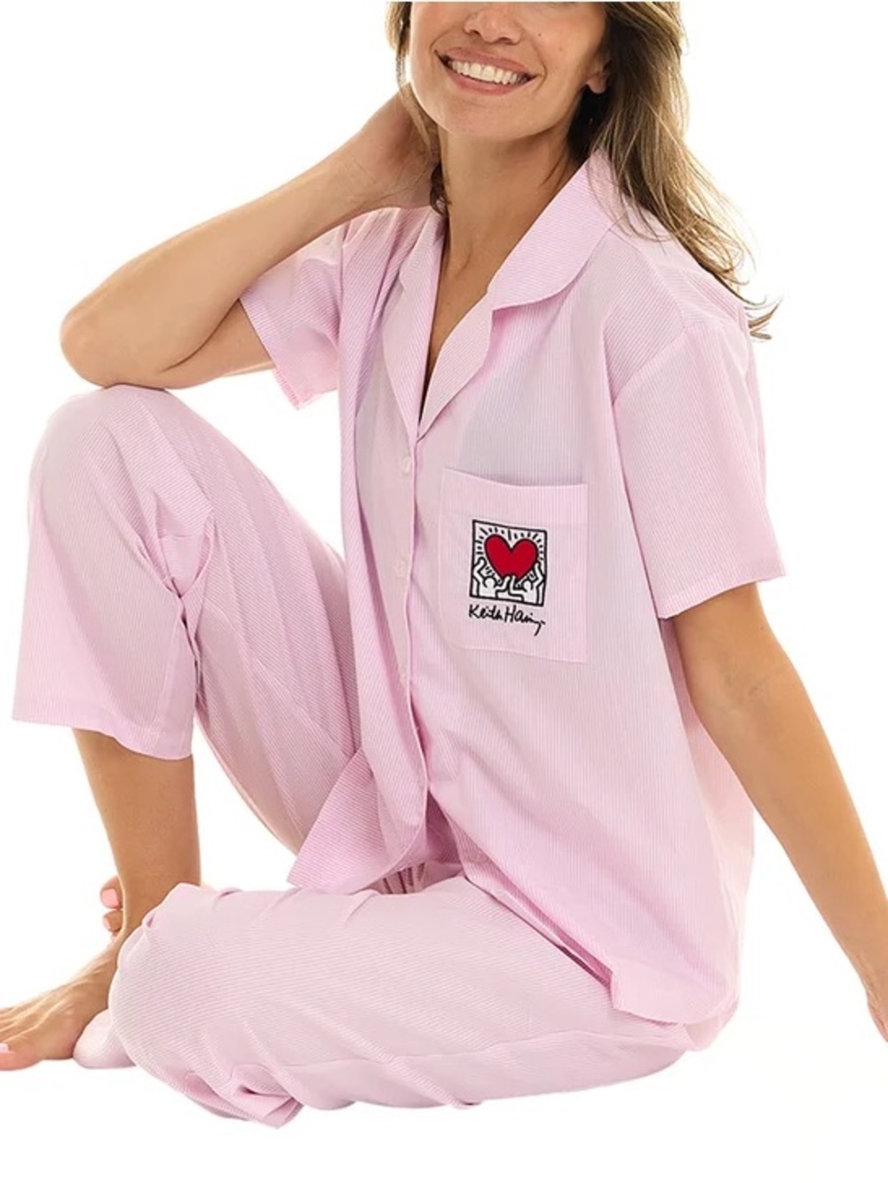 Keith Haring Women's Notch Collar Pajama Set